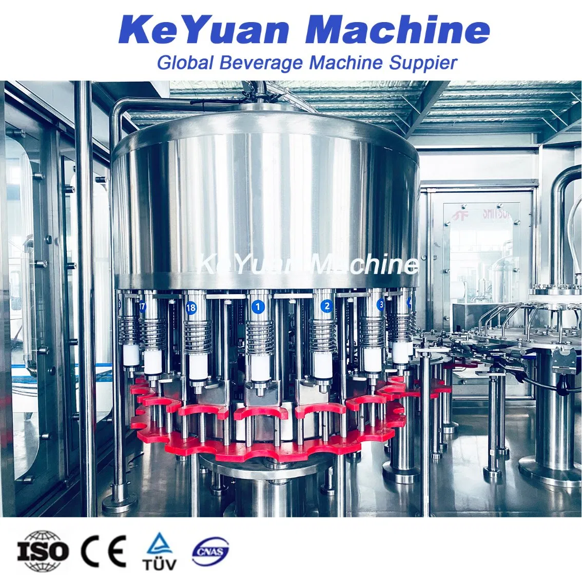 Reliable Automatic 3-in-1 Filling Machine with PLC (2000-12000BPH, PET Bottle)