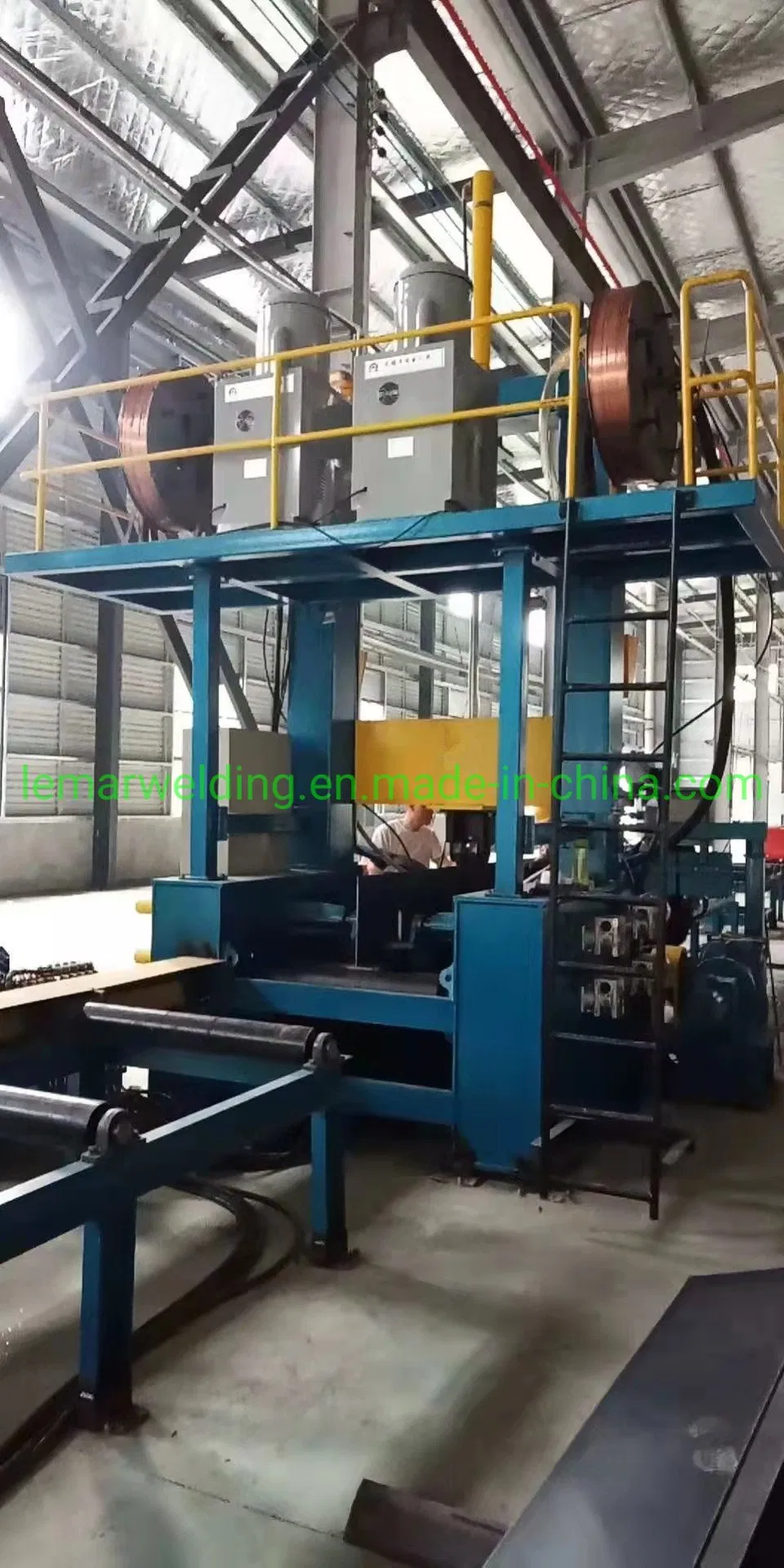 AC Drive Cantilever H Beam Automatic Welding Machine with Assembly Straightening