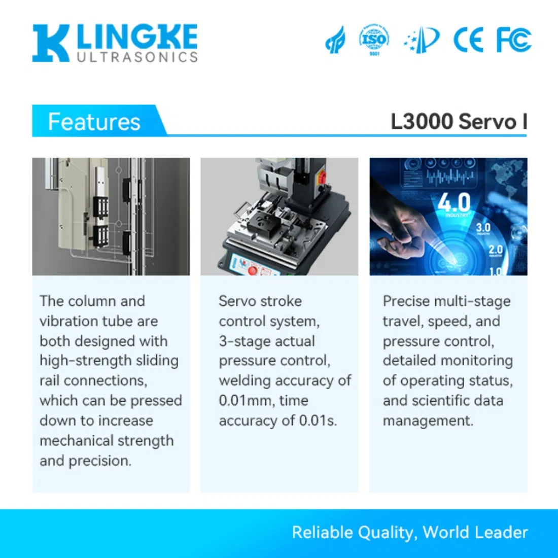 Lingke L3000 Servo I 20kHz 2000W Arrival Strong Durable Bonding Ultrasonic Metal Welding Machine for Automotive Exterior