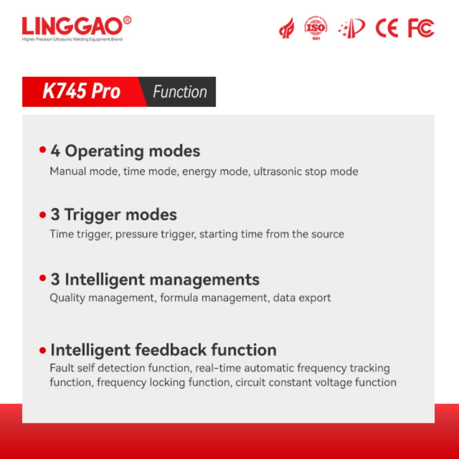 Linggao K745 PRO 35kHz 900W High-Frequency Automated Ultrasonic Metal Welding Machine for Tank Fabrication