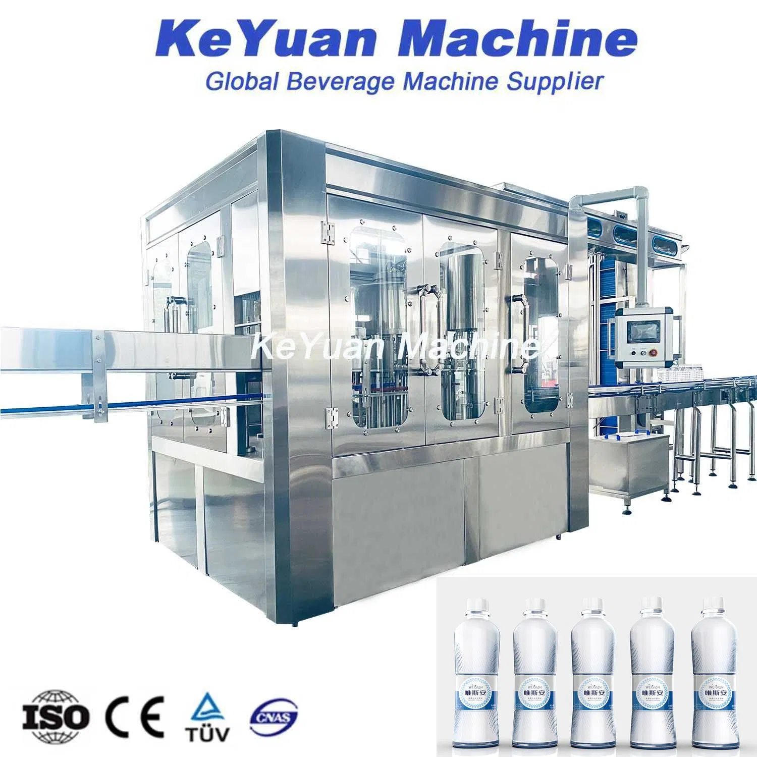 Reliable Automatic 3-in-1 Filling Machine with PLC (2000-12000BPH, PET Bottle)