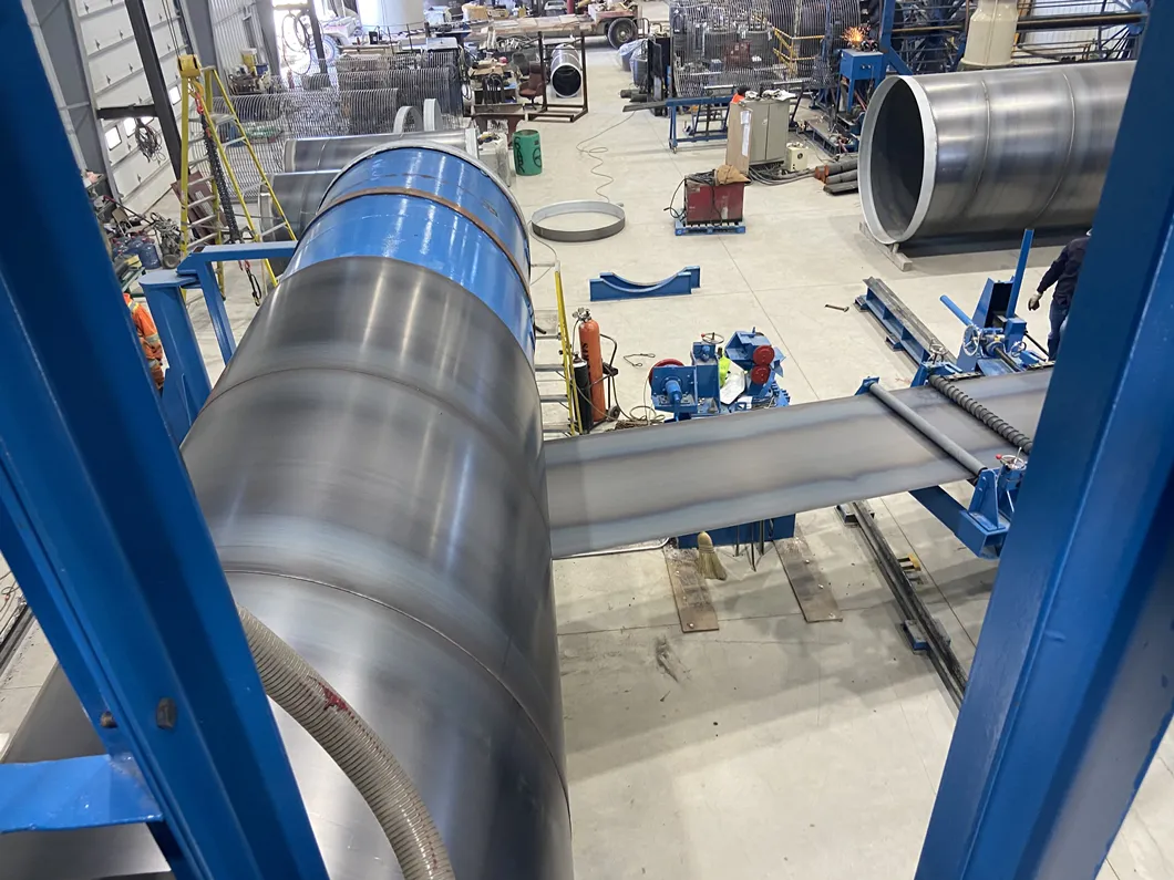 Steel Cylinder Arc Welder working