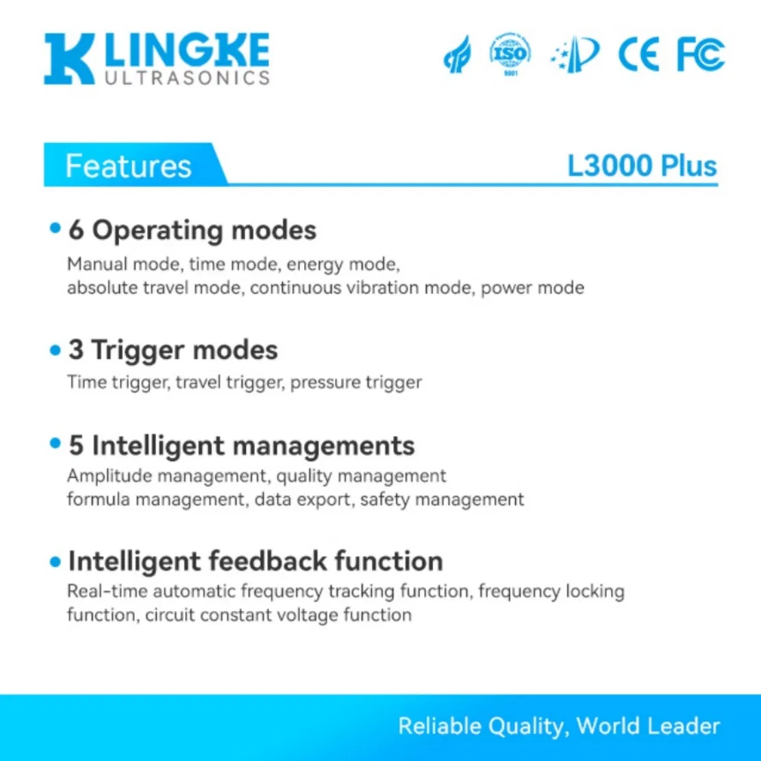 Lingke L3000 Plus 20kHz 2000W High-Power Automated High Frequency Ultrasonic Plastic Welding Machine for Aerospace Industry