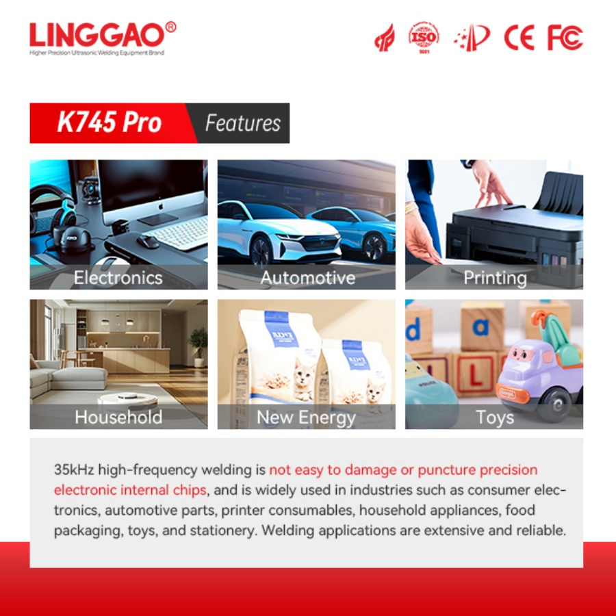 Linggao K745 PRO 35kHz 900W High-Frequency Automated Ultrasonic Metal Welding Machine for Tank Fabrication