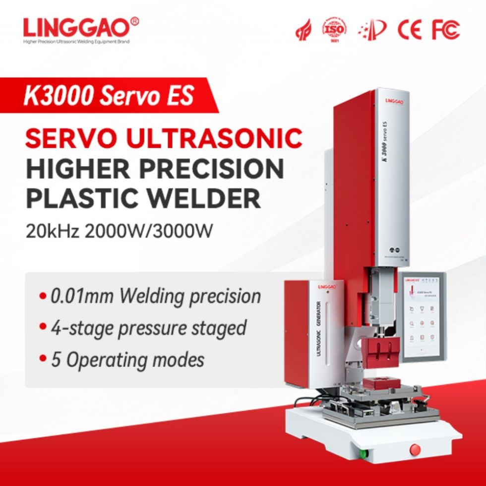 Linggao K3000 Servo Es 20kHz 3000W Custom Manual High-Power High-Wattage Ultrasonic PPR Plastic Welding Machine for Battery Assembly