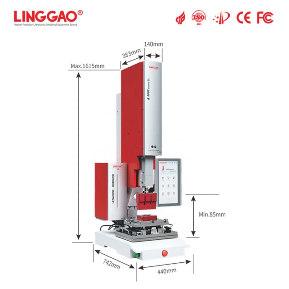 Linggao K3000 Servo Es 20kHz 3000W Semi-Automatic High-Frequency High-Power Ultrasonic Plastic Welding Machine for Filtration Systems