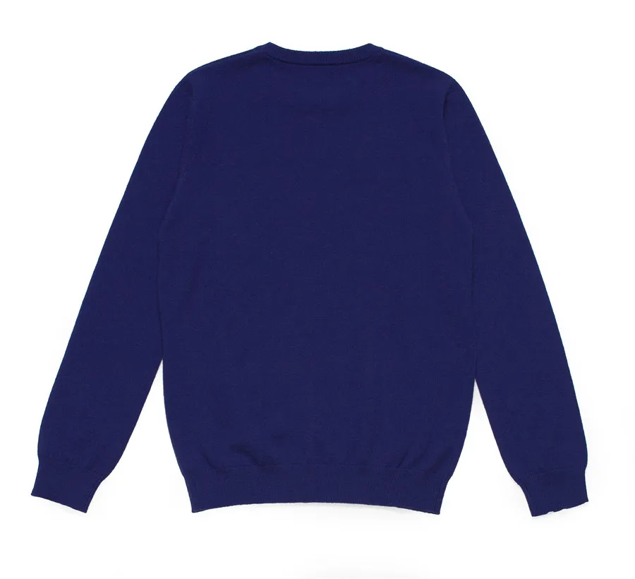 100%Cashmere سترة رجالية محبوكة بتقنية الإنتارسيا بياقة دائرية محبوكة