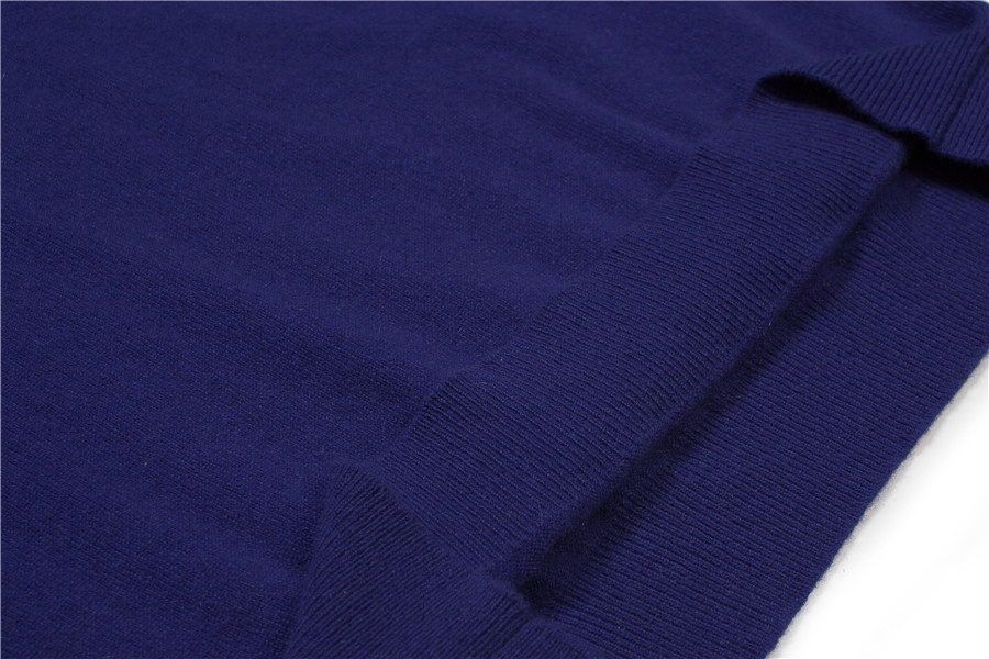 100%Cashmere سترة رجالية محبوكة بتقنية الإنتارسيا بياقة دائرية محبوكة
