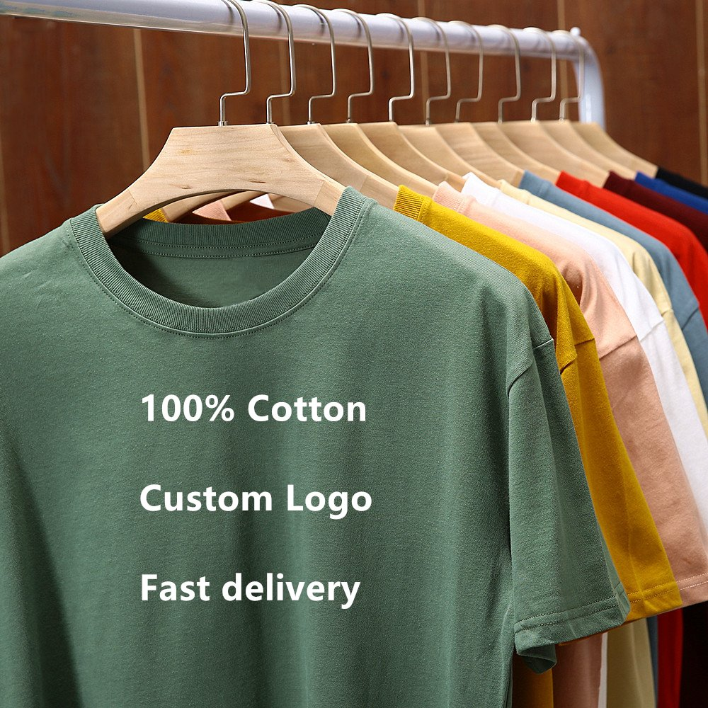 OEM جملة عالية الجودة مخصصة تي شيرت رجالي قمصان ملابس 100% قطن بالجملة غير محدد فارغ جرافيك ثقيل طباعة ديجيتال تطريز تي شيرت