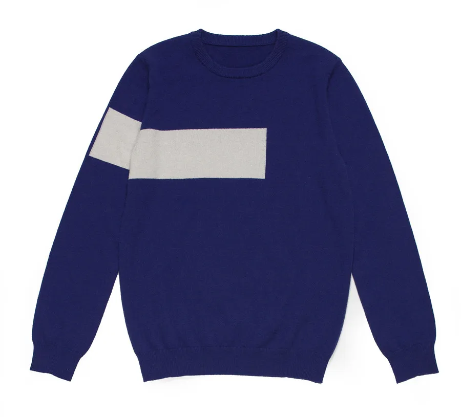 100%Cashmere سترة رجالية محبوكة بتقنية الإنتارسيا بياقة دائرية محبوكة