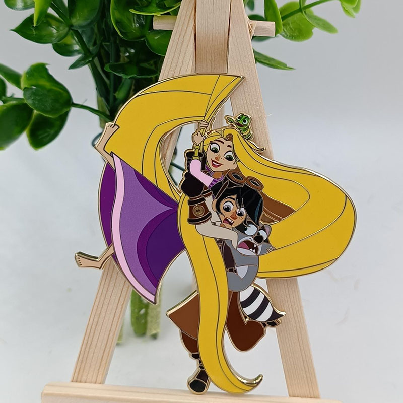 Custom Rapuzel enamel pin with gold plate  Suppliers, Factory