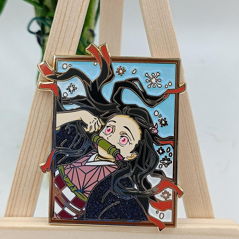 Custom Factory manufacture hard enamel pin with gold plate custom anime pin good price Manufacturer, Factories