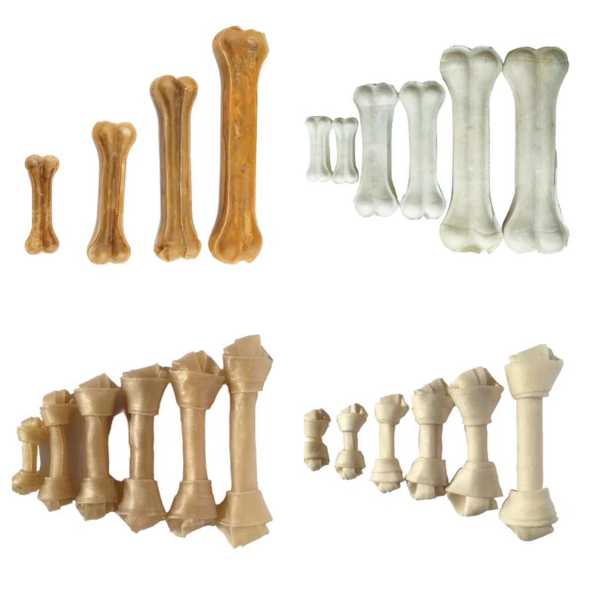 Chew &amp; Dental Care Bleached Rawhide Pressed Bone of Pet Treats