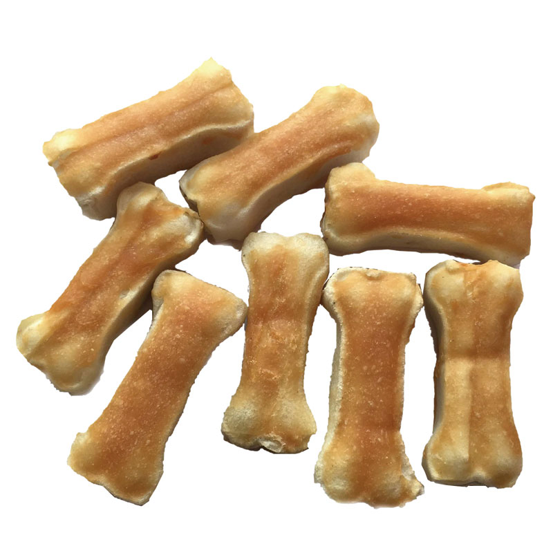 Fctory Wholesale Chicken Rawhide Pressed Bone Sandwich Pet Snacks Treats for Training