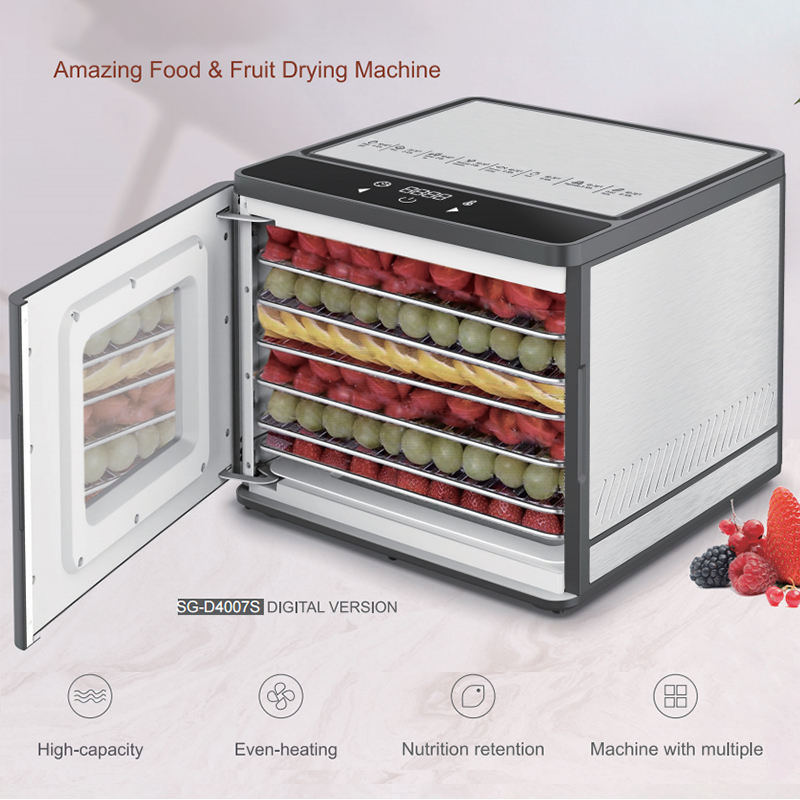 Electric Food Dehydrator Timing and Temperature Control 450W