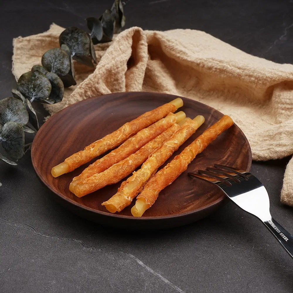 Carefully-Selected Raw Materials Pet Treats Truly Chicken and Bleached Rawhide Twists Dog Treats