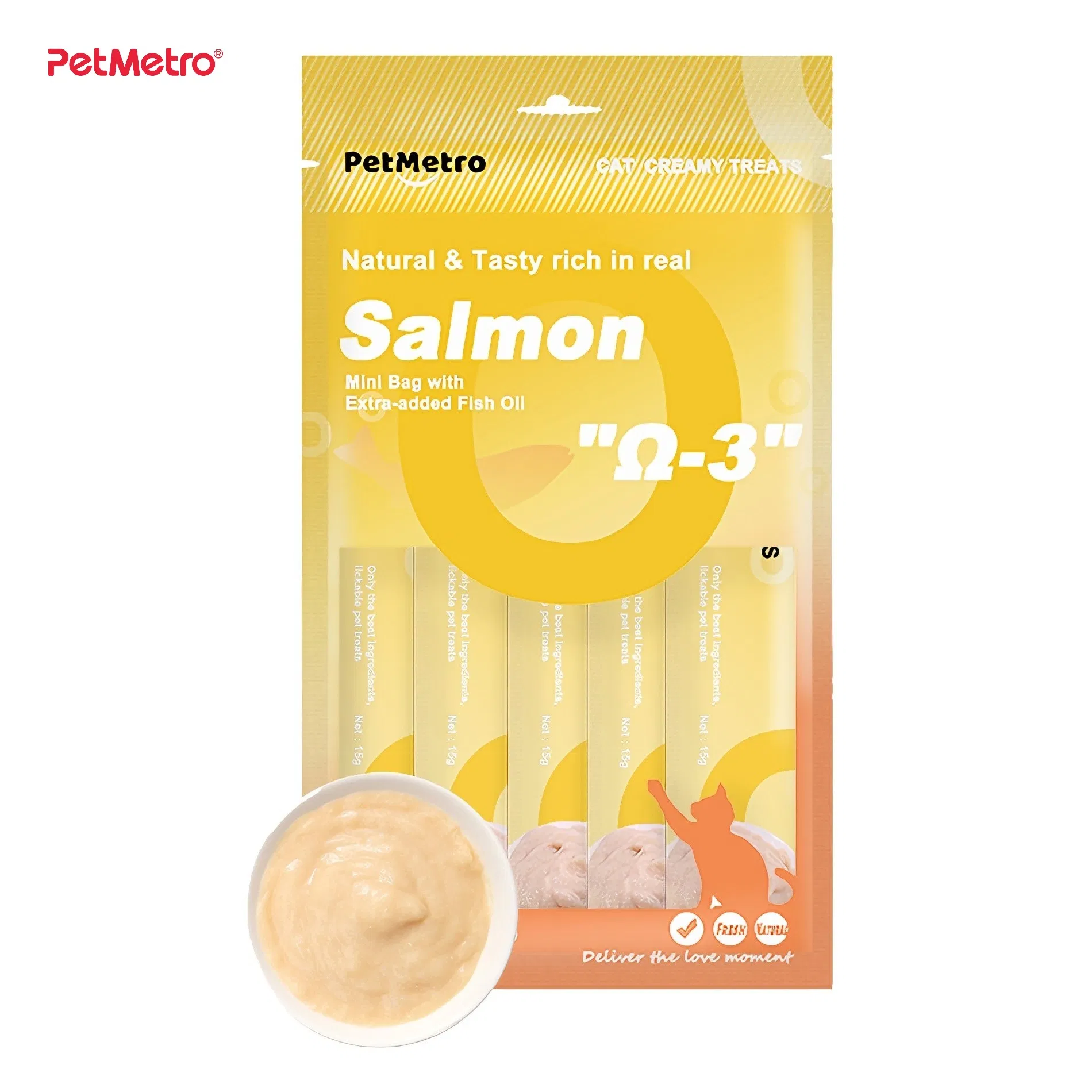 High Protein Moist Cat Snack with Natural Ingredients Supporting Skin Coat and Digestion Creamy Cat Treats