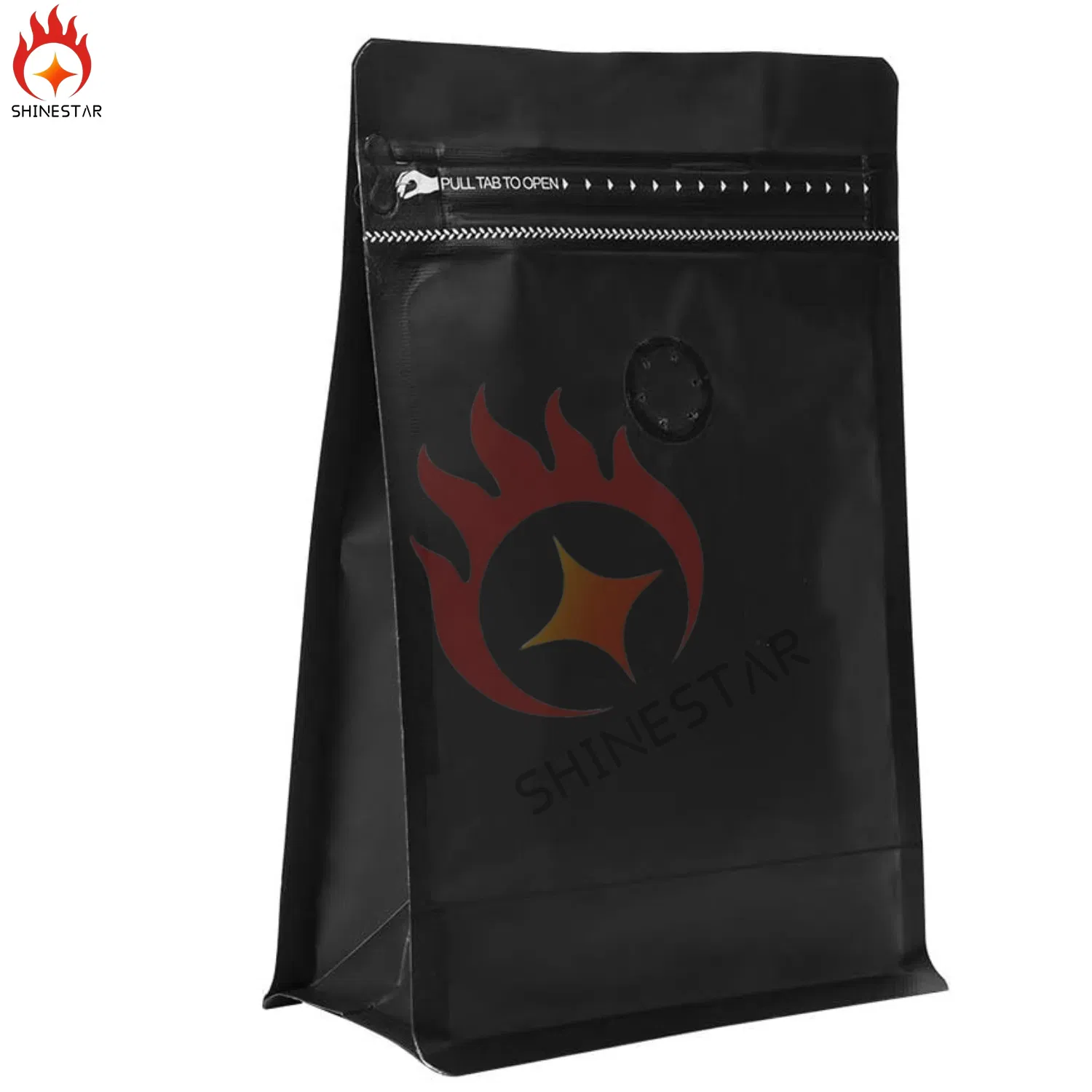 Wholesale Stand up Coffee Pouch with Valve and Zipper - 250g / 500g / 1kg / Custom Logo Black Aluminum Foil Coffee Bags for Beans Powder