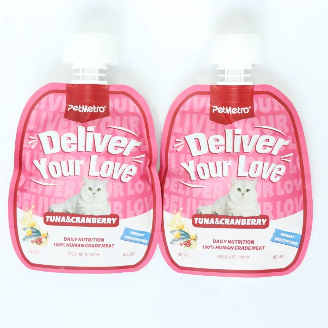 Functional Creamy Cat Treats with Salmon and Fish Oil Skin Coat Support Cat Creamy Pouch