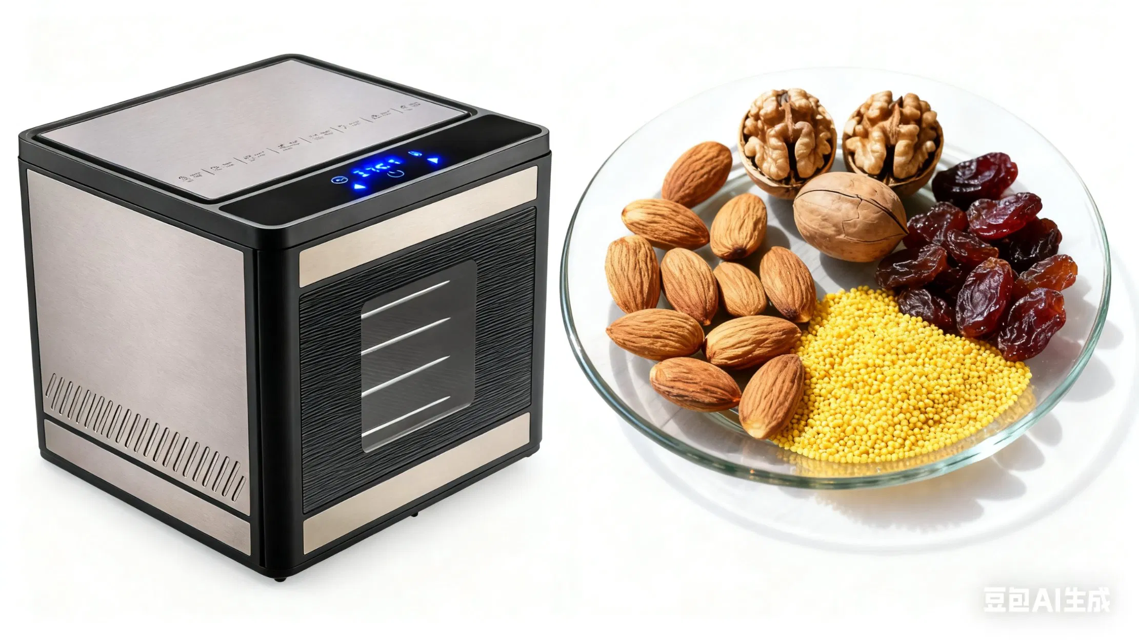 Versatile Food Dehydrator Machine with Timer and Metal Racks