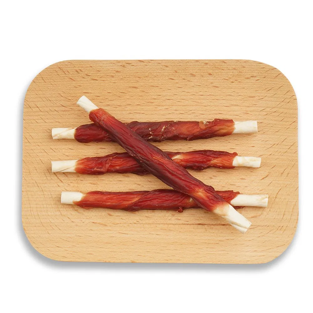 Natural Rawhide Sticks with Chicken and Fish Meat Dog Treats Chews Pet Snacks