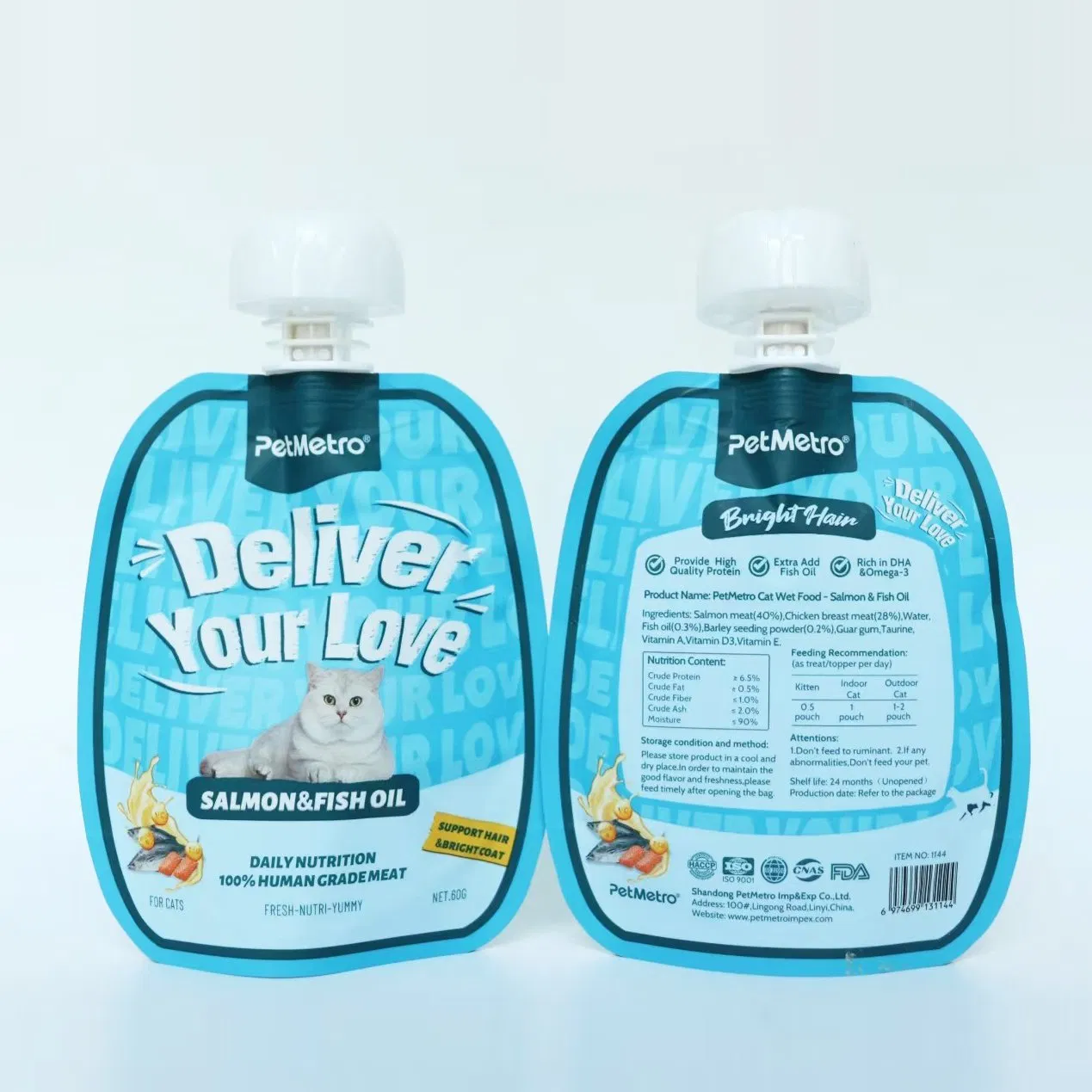 Healthy Functional Cat Treats with Chicken and Cat Grass Digestive Support Cat Creamy Pouch