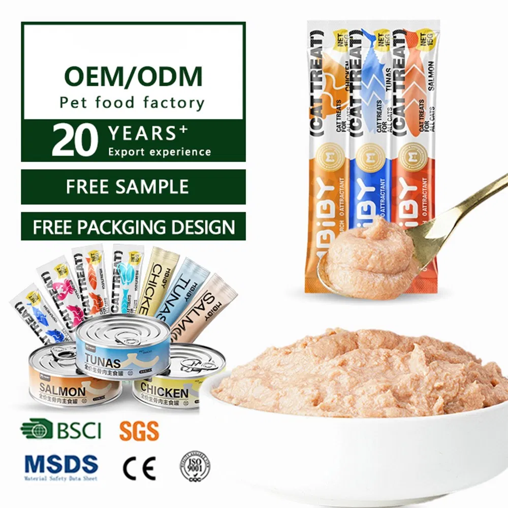 Pet Food for Cat Hot Selling Good for Health Ingredient Competitive Price Salmon Chicken Creamy Cat Treats Carton Organic Meat