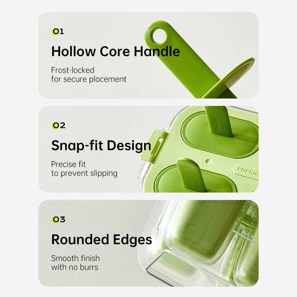 Children's DIY Sandwich Design 4PCS Ice Cream Maker Set Summer Homemade Chocolate Popsicle Mold Reusable