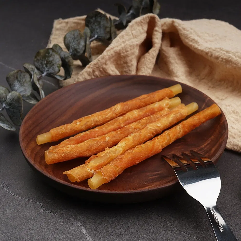 Carefully-Selected Raw Materials Pet Treats Truly Chicken and Bleached Rawhide Twists Dog Treats