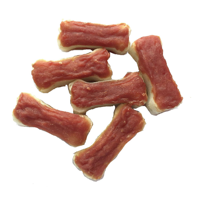 Fctory Wholesale Chicken Rawhide Pressed Bone Sandwich Pet Snacks Treats for Training