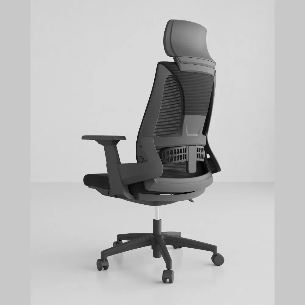 Office Chair Grey Mesh with Lumbar Support