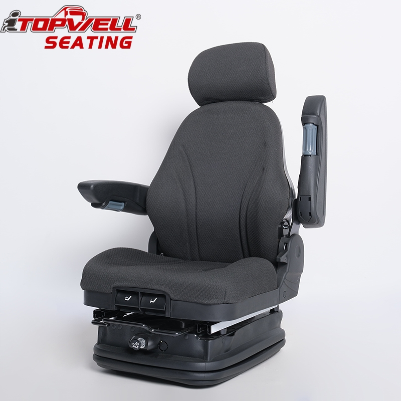 Air Ride Suspension Seat for Caterpillar Excavators Featuring Cushion Extension