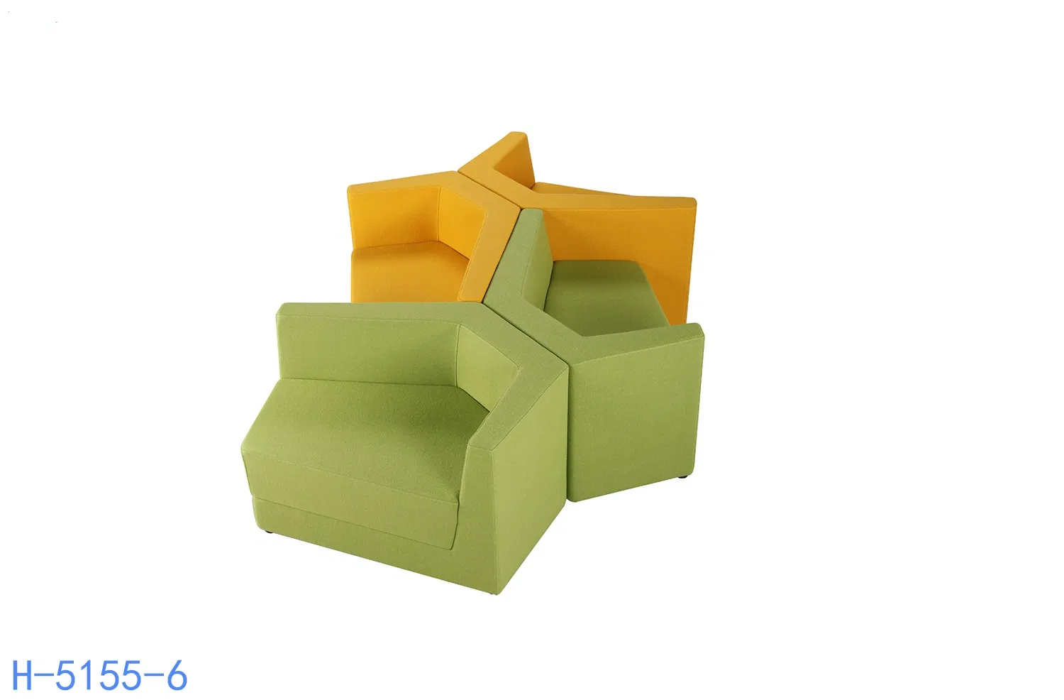 Customized Green Material Leisure Waiting Area Leather Sofa Sets Hotel Lounge