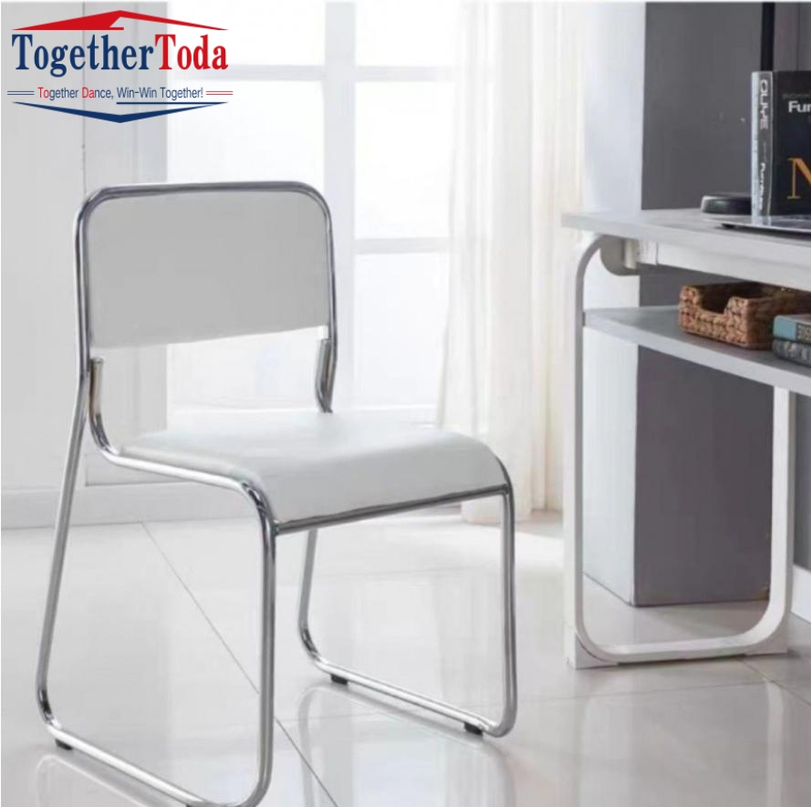 Modern Office Chair Premium Leather Executive Seating with Beige Metal Frame, Ideal for Staff, Training, &amp; Meetings