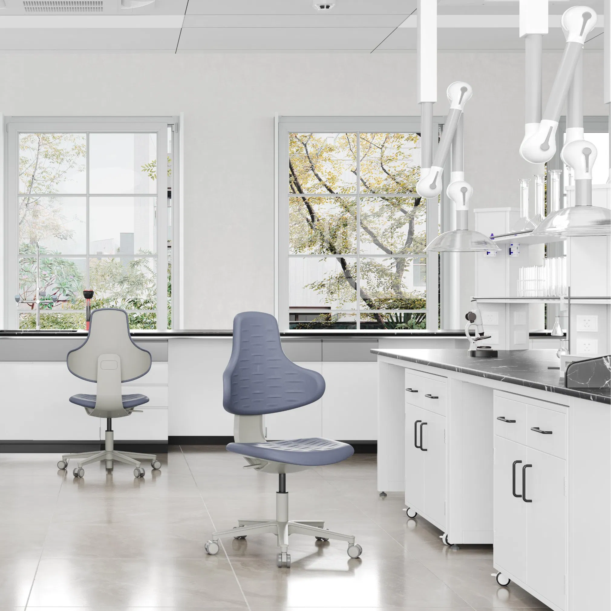 Ks Adjustable PU Task Chair for Hospital Doctors and Nurses