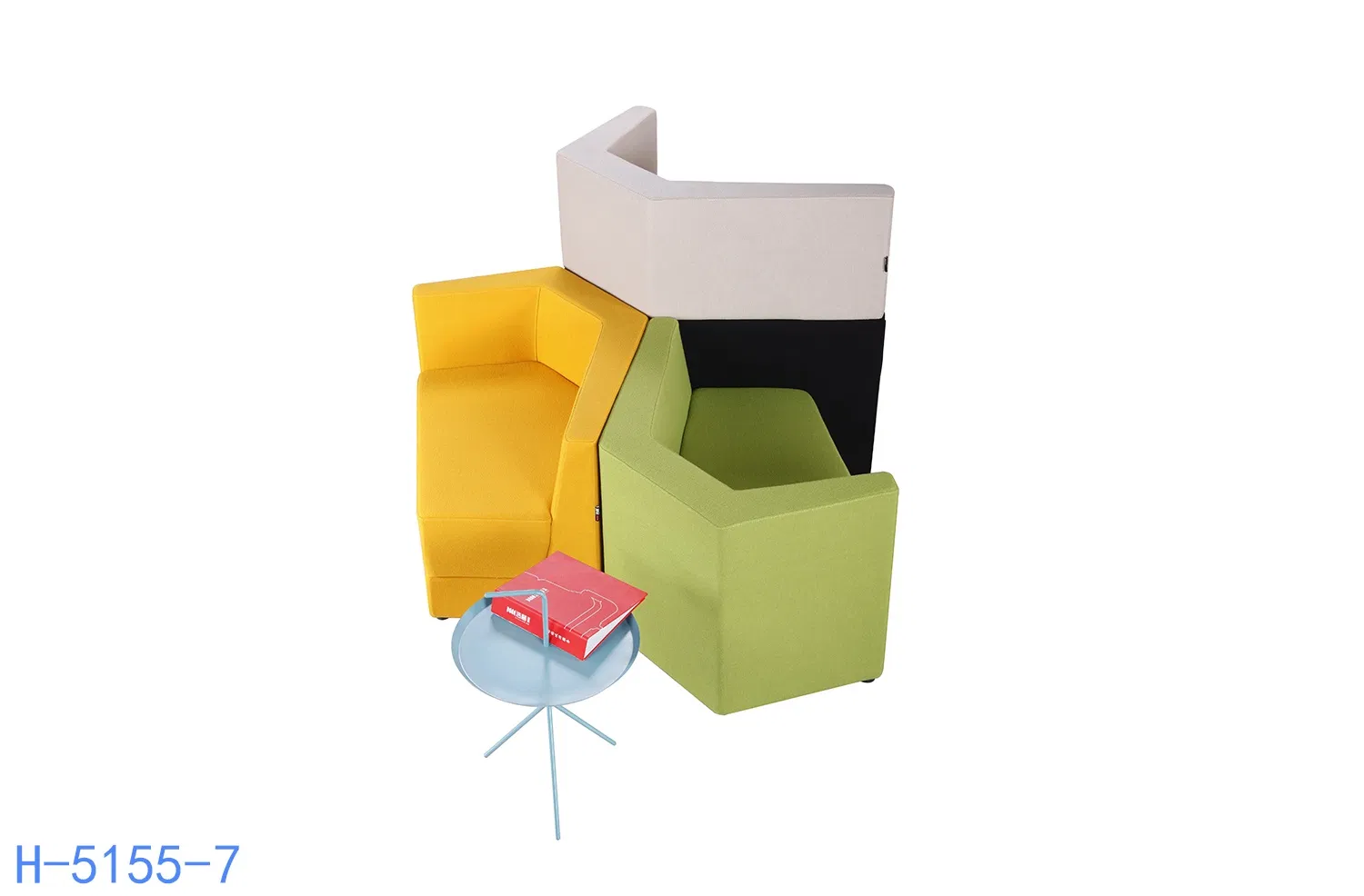 Customized Green Material Leisure Waiting Area Leather Sofa Sets Hotel Lounge