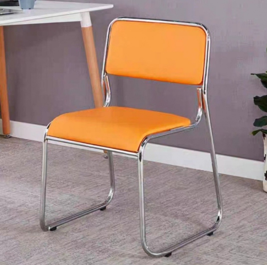 Modern Office Chair Premium Leather Executive Seating with Beige Metal Frame, Ideal for Staff, Training, &amp; Meetings