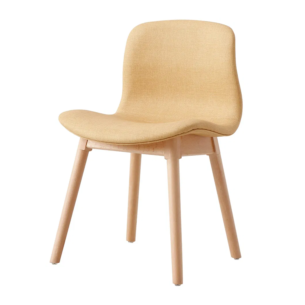 Modern Minimalist Stackable Visitor Training Leisure Living Room Fabric Chair with Wooden Leg