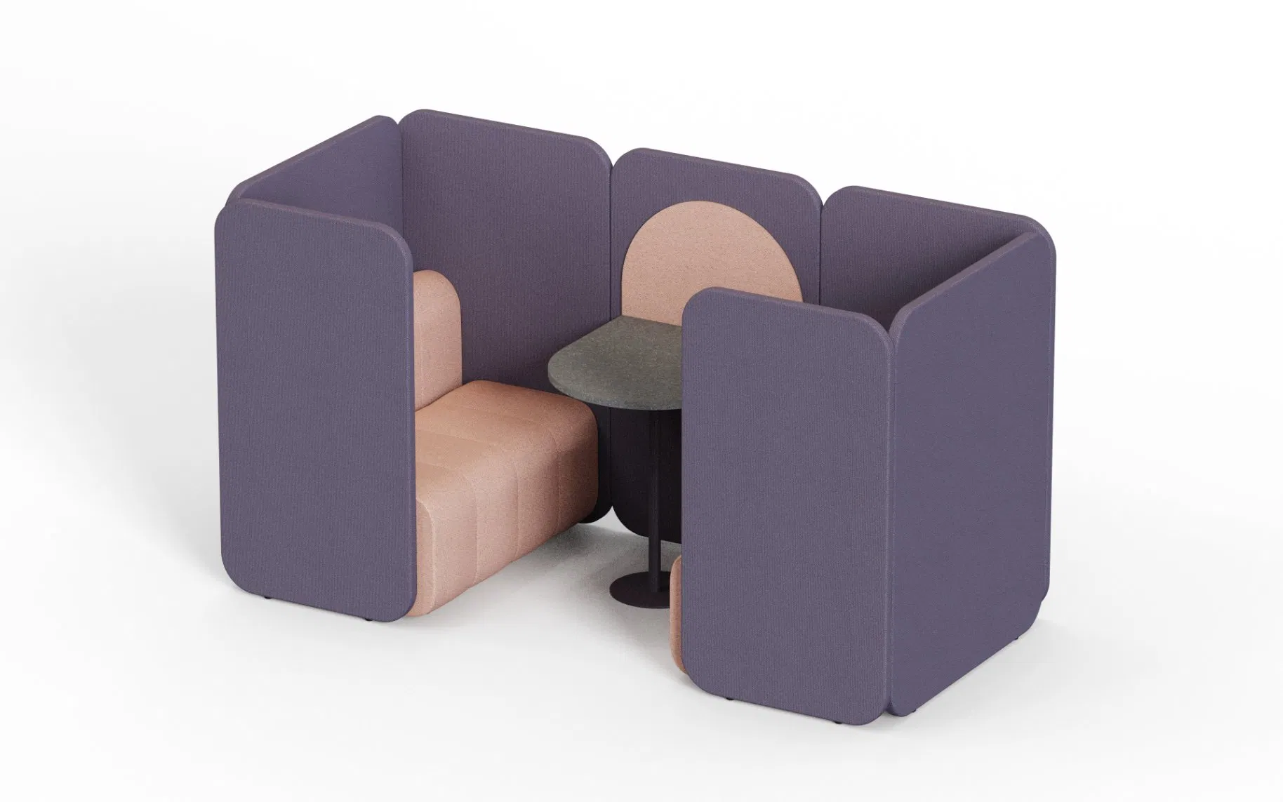 Modern High Back 4 Seater Workstation Modular Fabric Office Sofa with Table