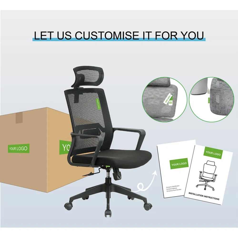 Wholesale Comfortable Ergonomic Office Chair Adjustable Headrest Modern Design Cheap Computer Task Swivel Staff Made Mesh Fabric