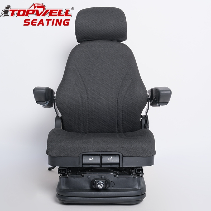 Air Ride Suspension Seat for Caterpillar Excavators Featuring Cushion Extension