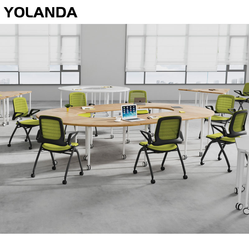 Yolanda Meeting Room Mesh Folding Chair Training Chair Stackable Conference Room Chairs with Casters
