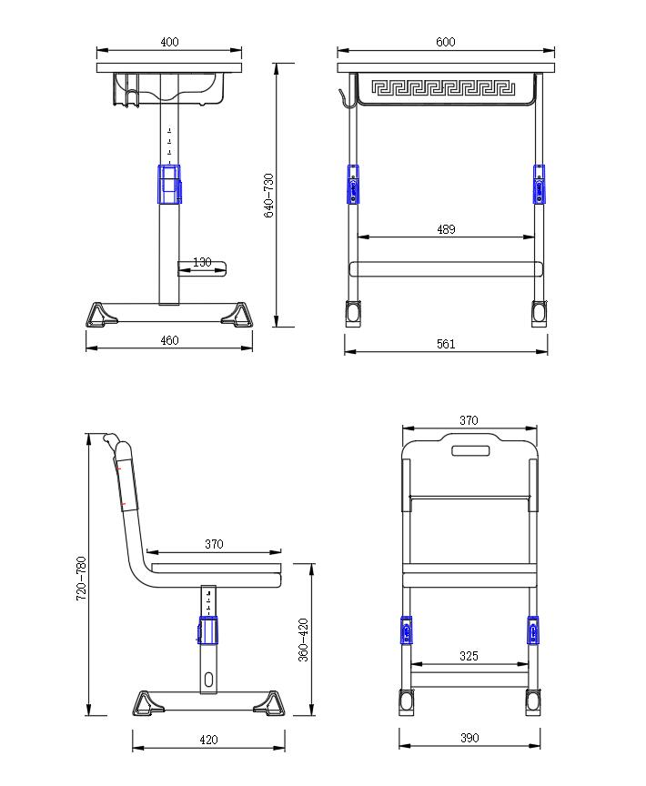 Ergonomic Desk and Chair Set for Comfort Classroom and School