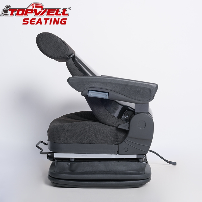 Air Ride Suspension Seat for Caterpillar Excavators Featuring Cushion Extension