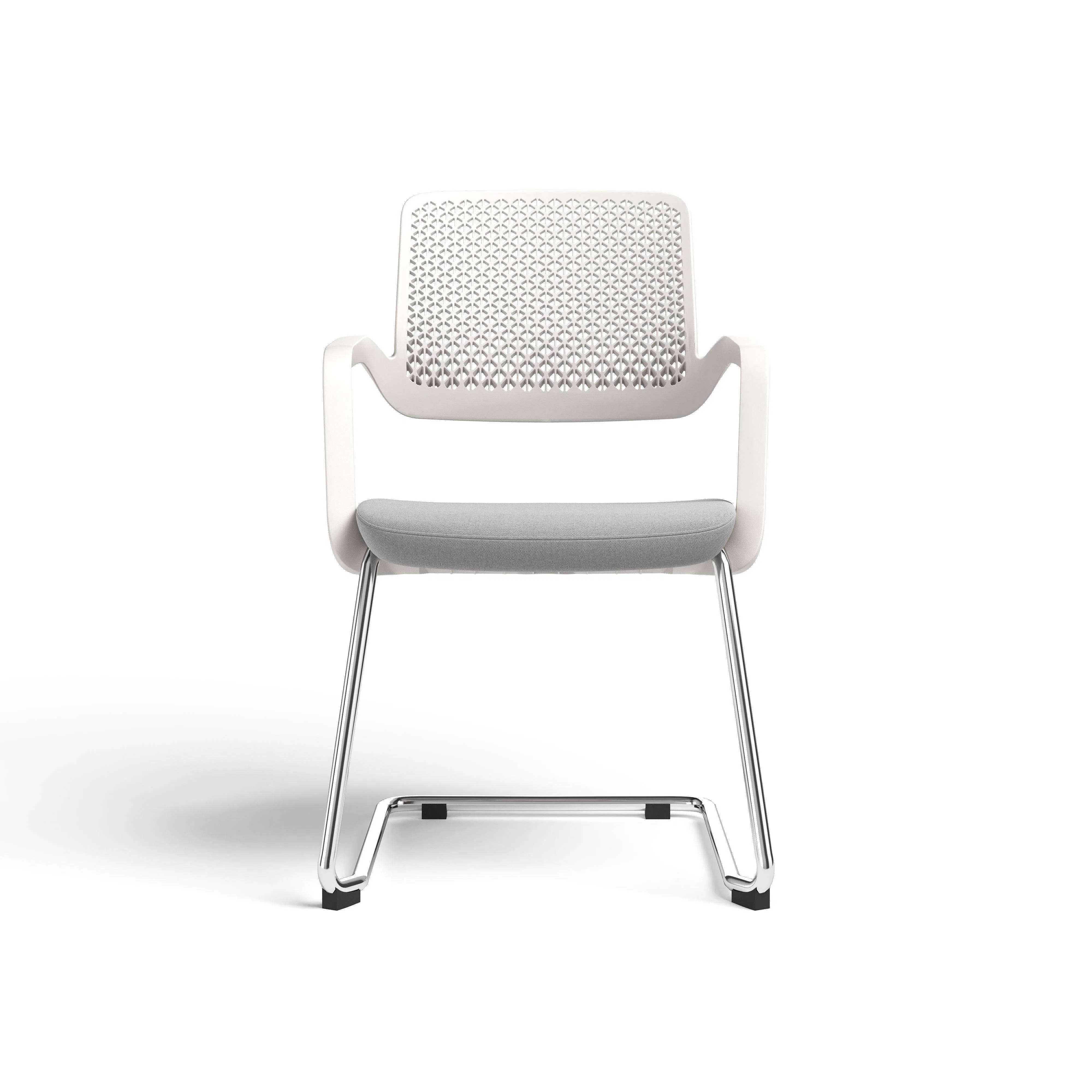 Ergonomic White Staff Office Furniture with Swivel Base
