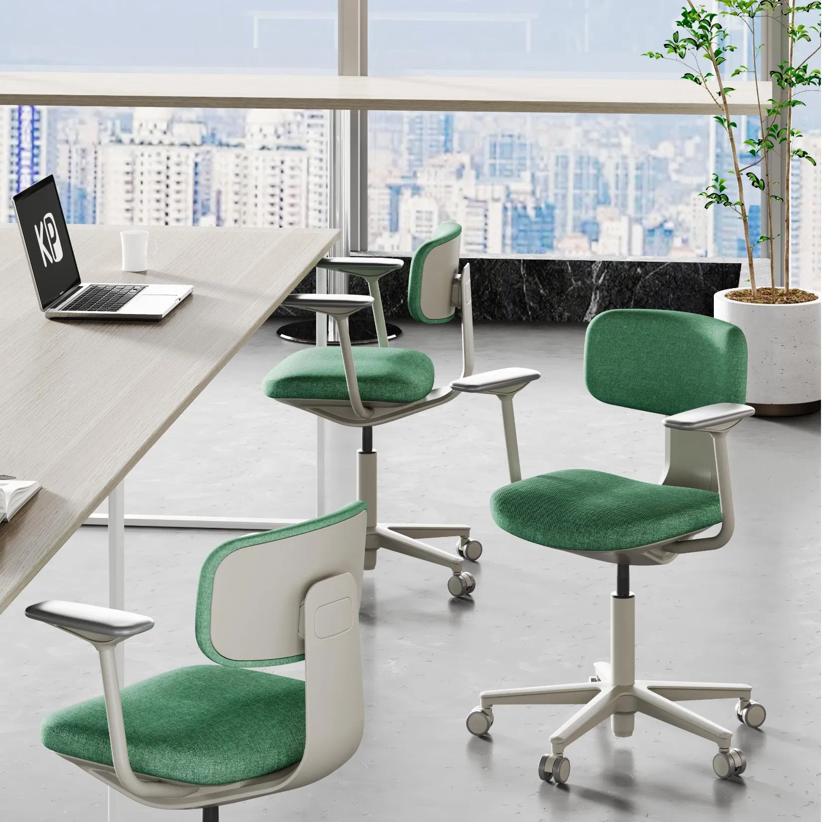 Luxury Office Home Hotel High Adjustable Bar Counter Chair Upholstered Gas Lift Modern Swivel Bar Stool Co-Working Task Chair