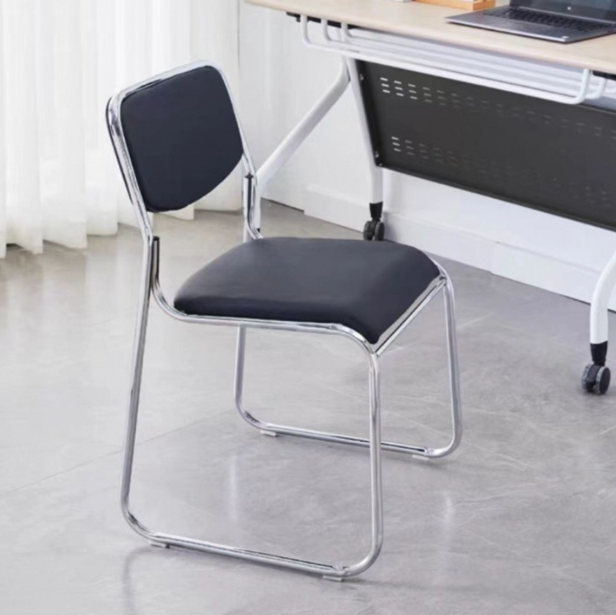 Modern Office Chair Premium Leather Executive Seating with Beige Metal Frame, Ideal for Staff, Training, &amp; Meetings