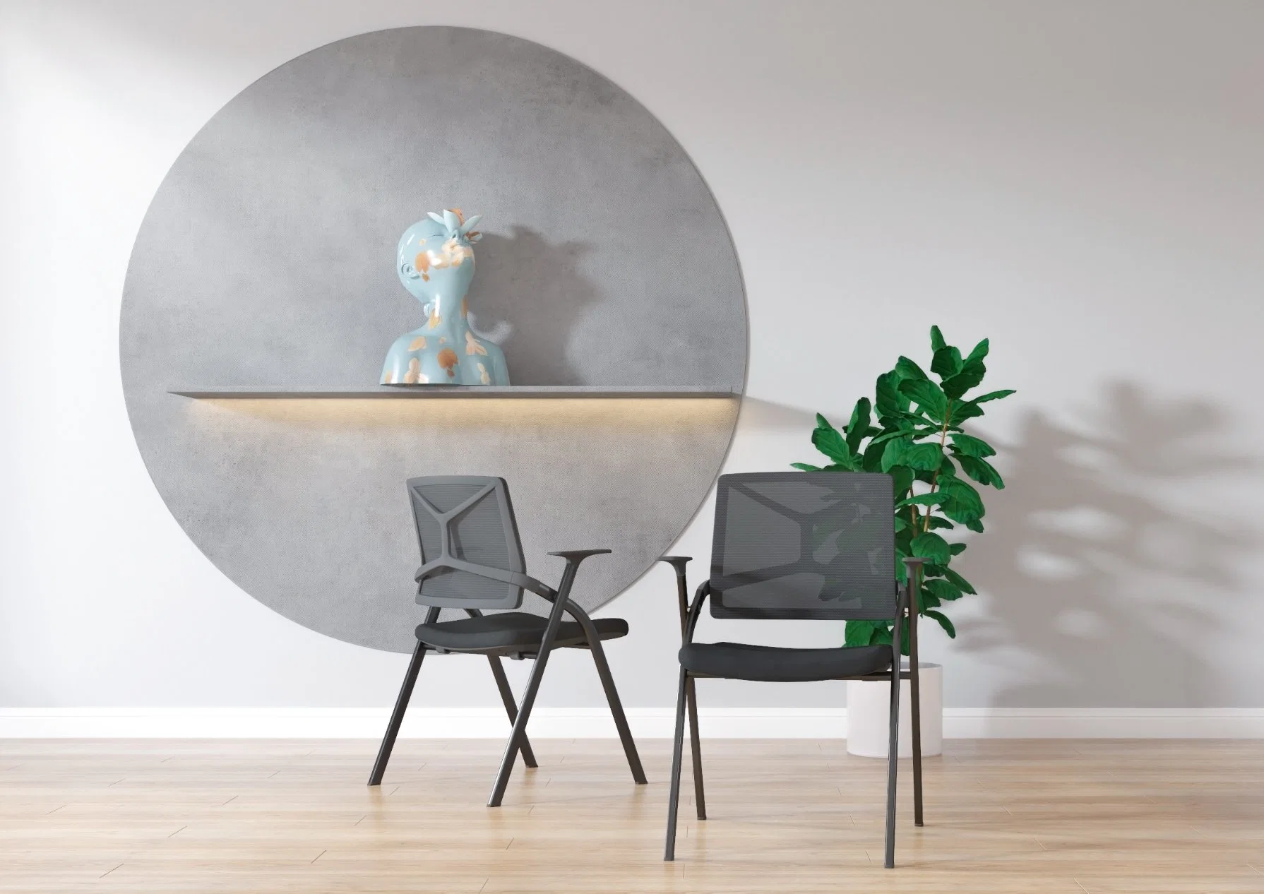 Training Chair H04 Mesh Office Chair Without Wheels Silla De Entrenamiento Chaise Bureau Meeting Conference Room Chairs