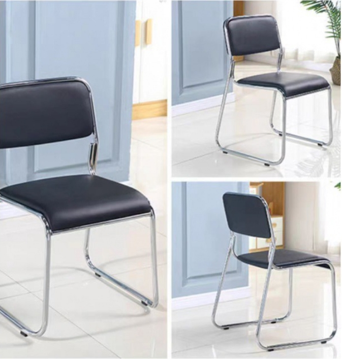 Modern Office Chair Premium Leather Executive Seating with Beige Metal Frame, Ideal for Staff, Training, &amp; Meetings