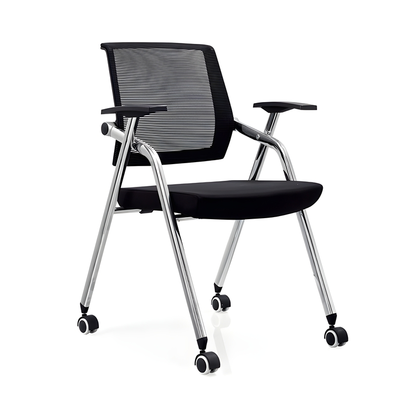 Stackable Mesh Office Conference Training Chair Meeting Room Visiting Chairs with Wheels